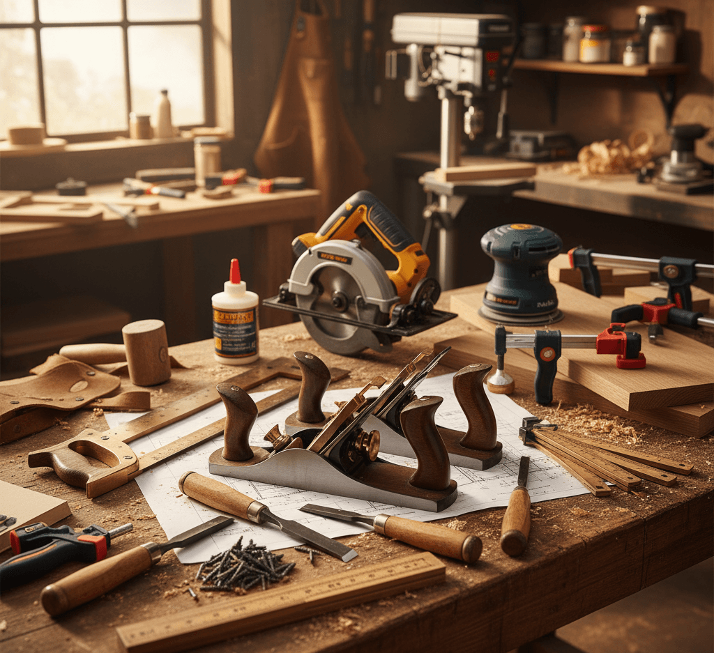 Woodworking tools and craftsmanship equipment